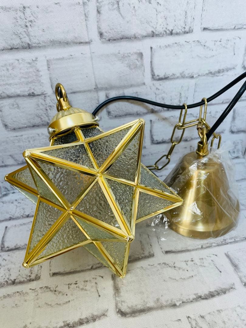 【ペンダントライト】 シーリング シェードランプ ガラス 北欧 星 電球 照明