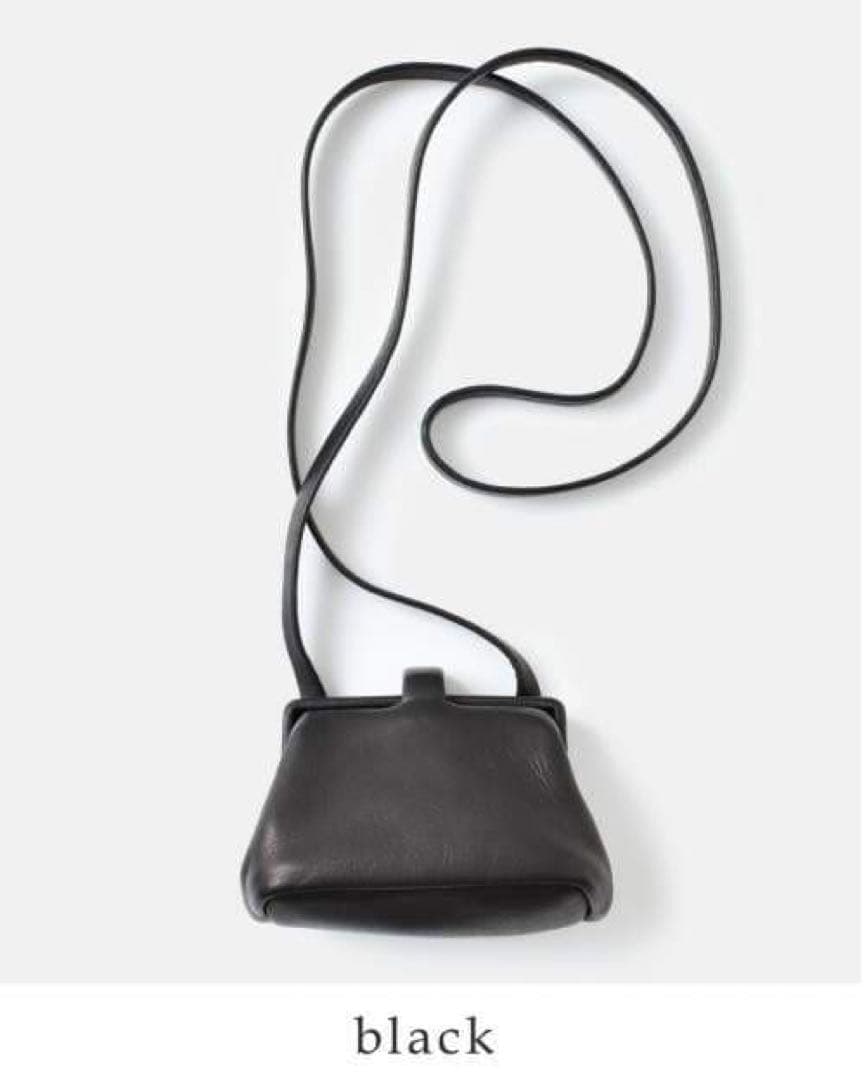 Aeta ディアレザー　ブラックショルダーバッグ　M