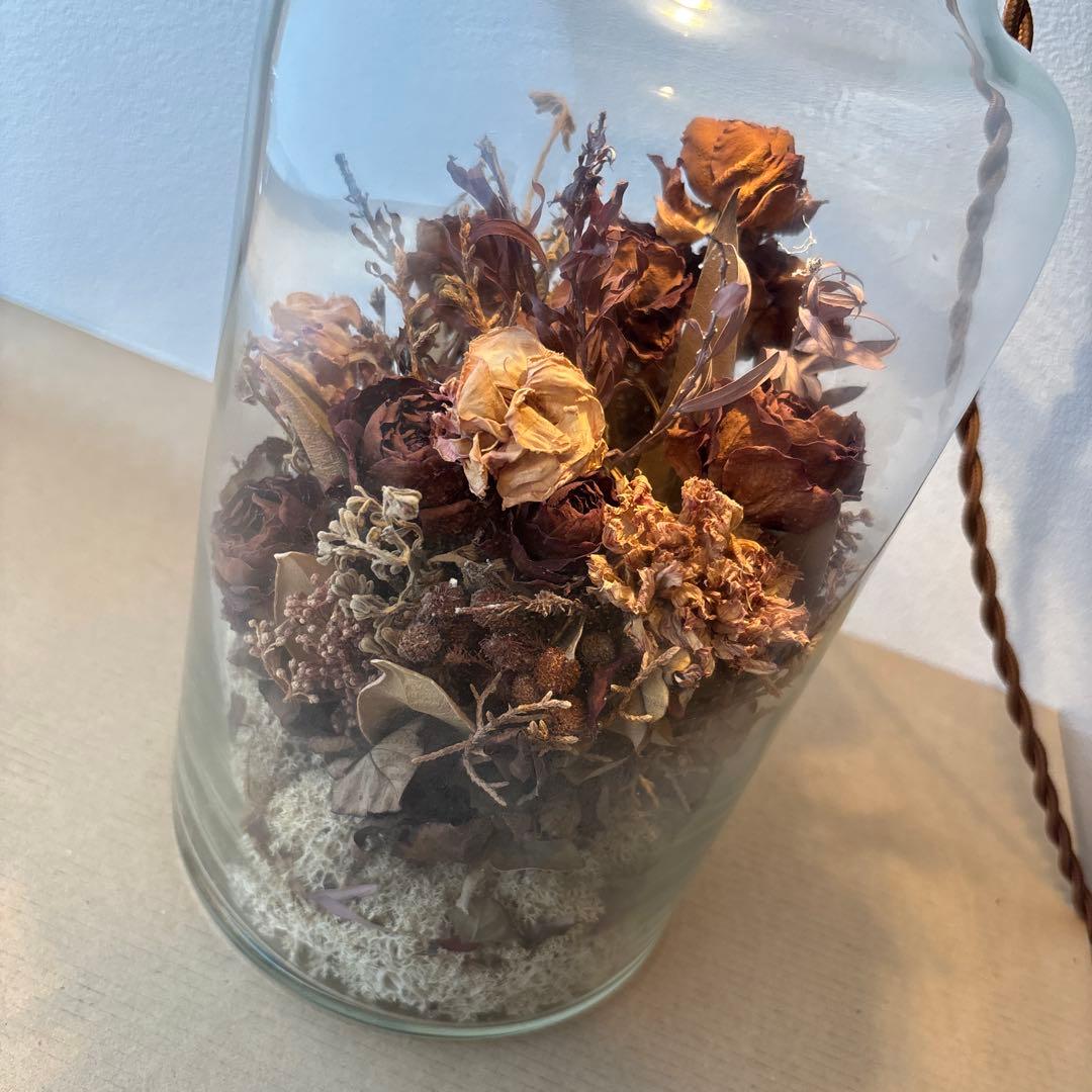 大きいサイズ❣️ m.soeur エムスール ボトルライト ドライフラワー 照明