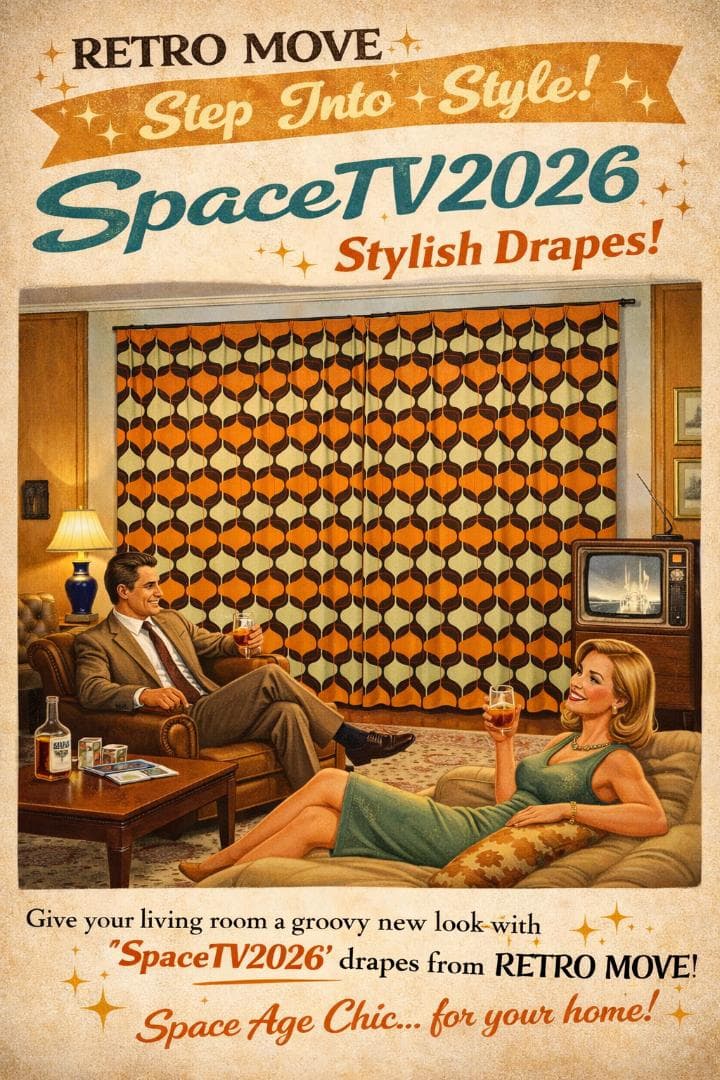 レトロ ミッドセンチュリー オリジナル ドレープカーテン retro 60's