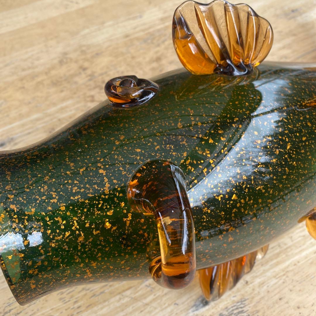 鯉　錦鯉　ガラス製　装飾品　置物　長さ42cm 重さ3.1kg