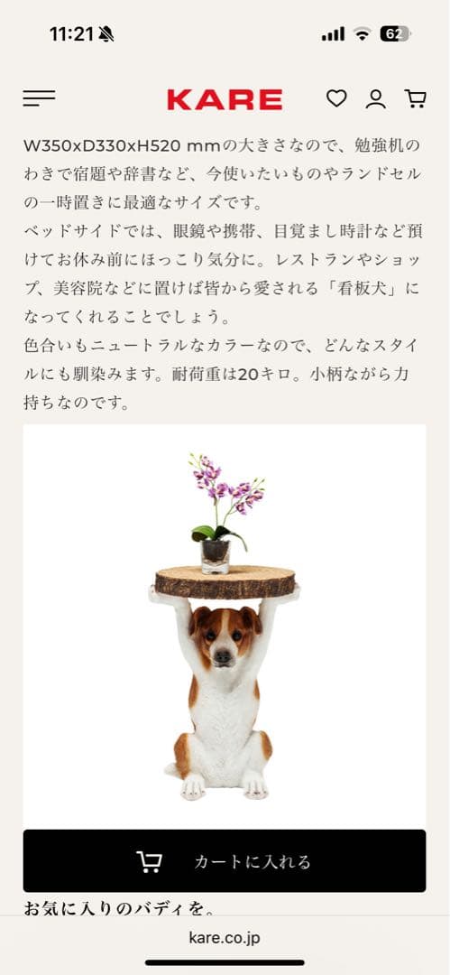 KARE アニマルサイドテーブル ジャックラッセルテリア　美品