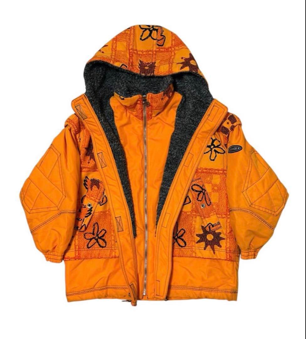 【激レア】90s YAMAHA スキーウェア シュナウザー お花 総柄 レトロ