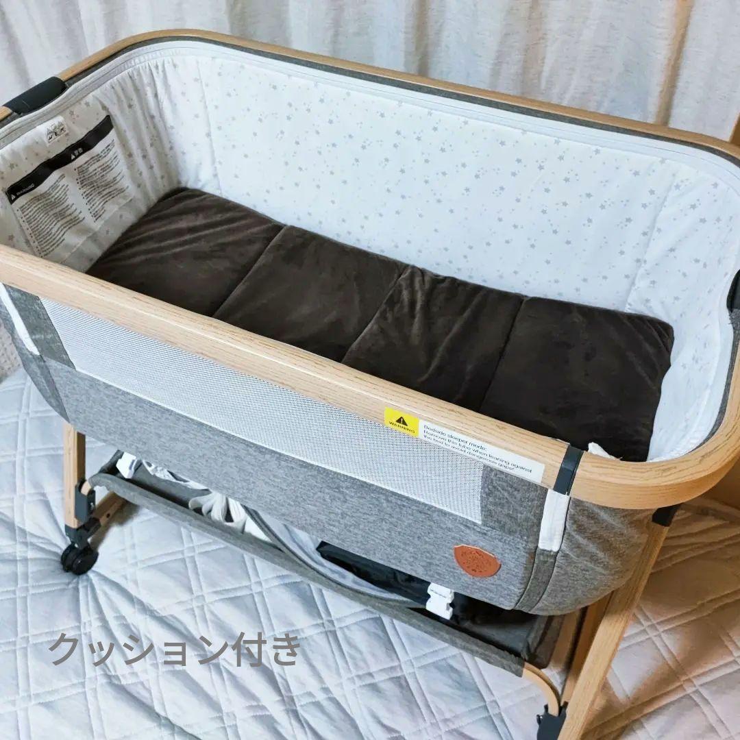 グレーの星柄ベビーベッド hzdmj　美品