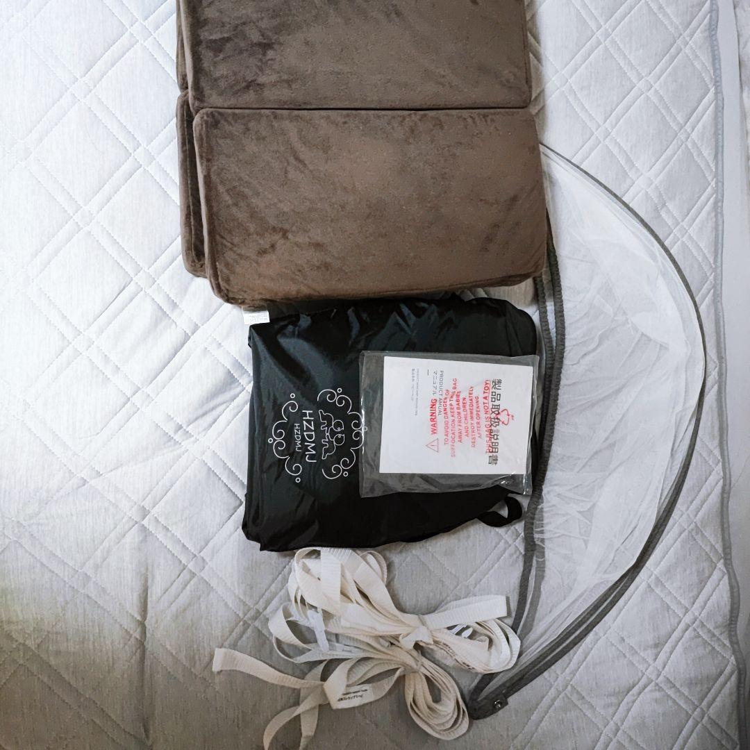 グレーの星柄ベビーベッド hzdmj　美品