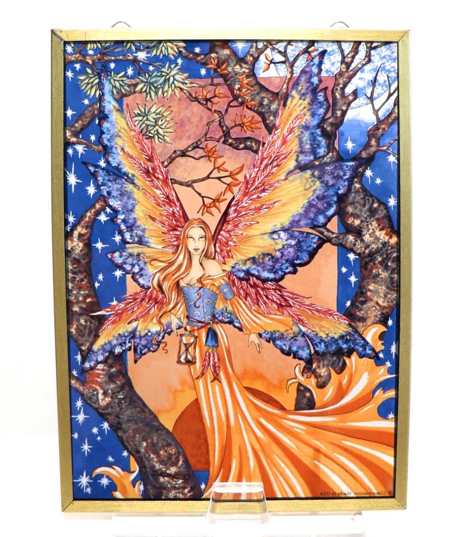 新品 エイミー・ブラウン 砂時計を持った妖精 ヴィンテージステンドグラス時は飛ぶ