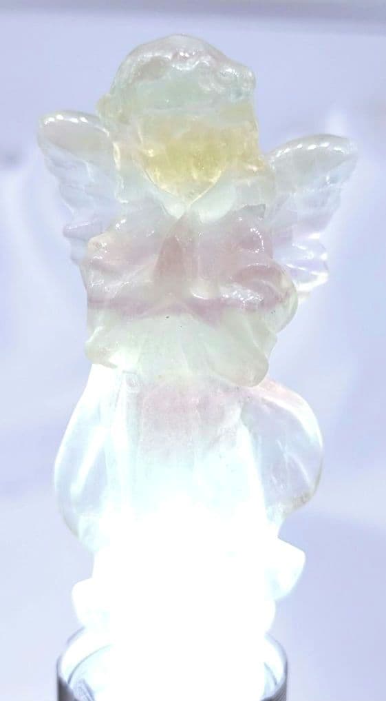 キャンディ フローライト　天使　（大）①　エンジェル　置物　カービング