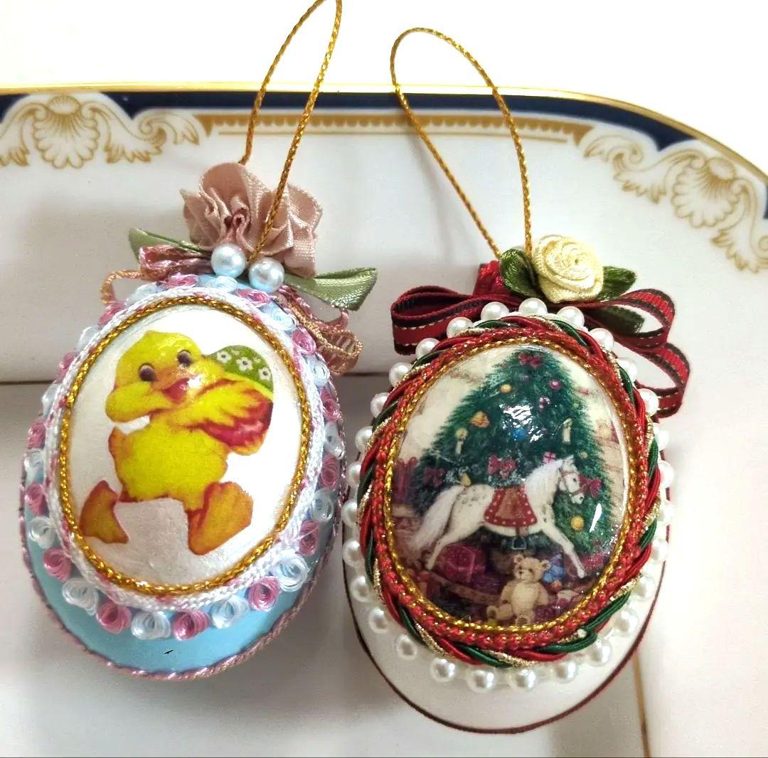 【リナ】エッグアート（鹿、ヒヨコ）