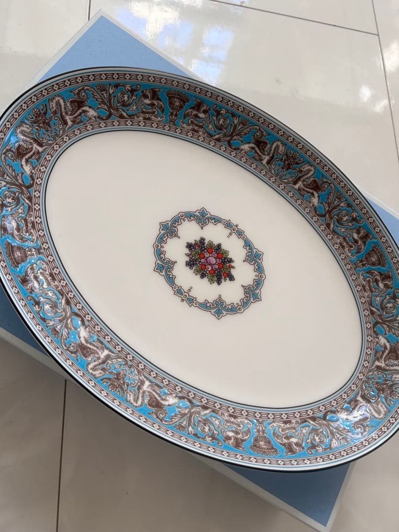 未使用  フロレンティーン ターコイズ 大皿