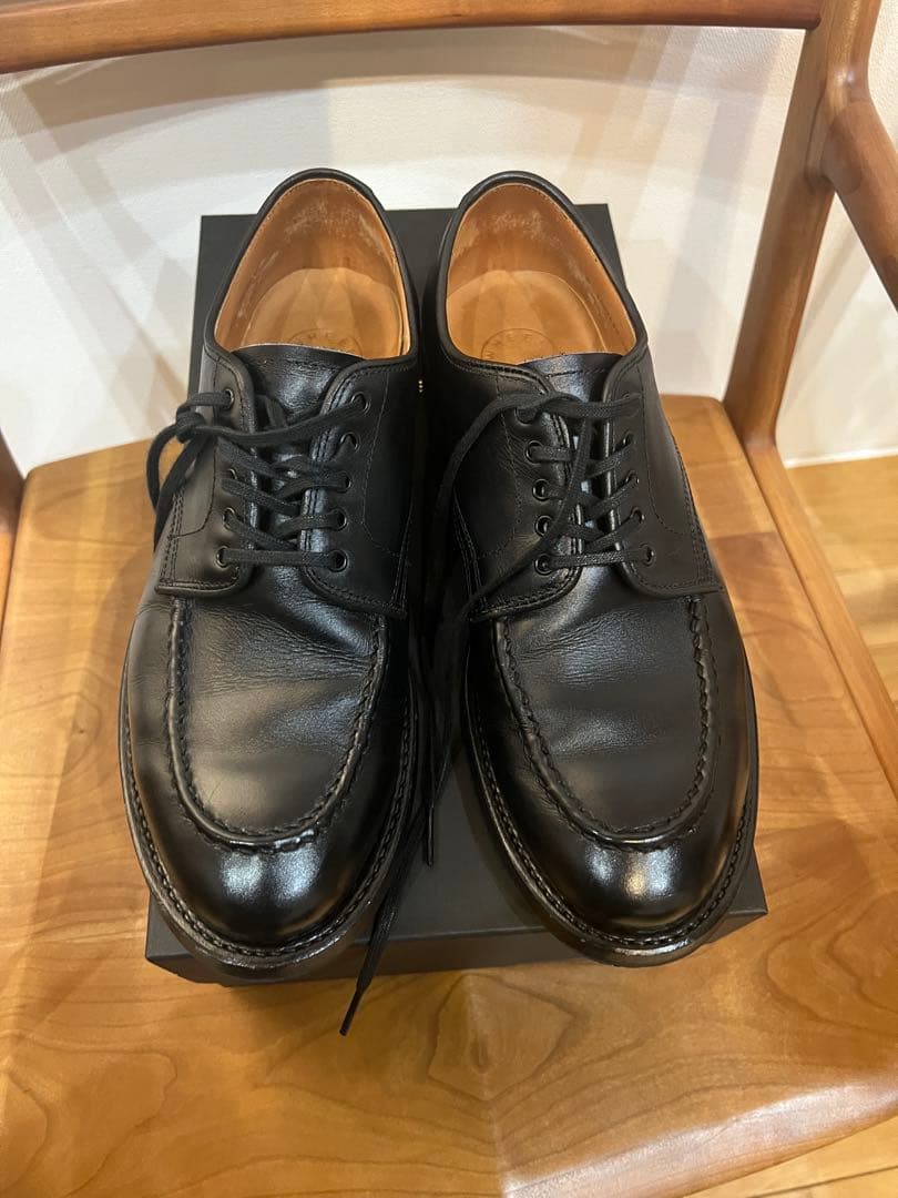 ウィールローブ、WHEELROVE黒 レザー シューズ25.5