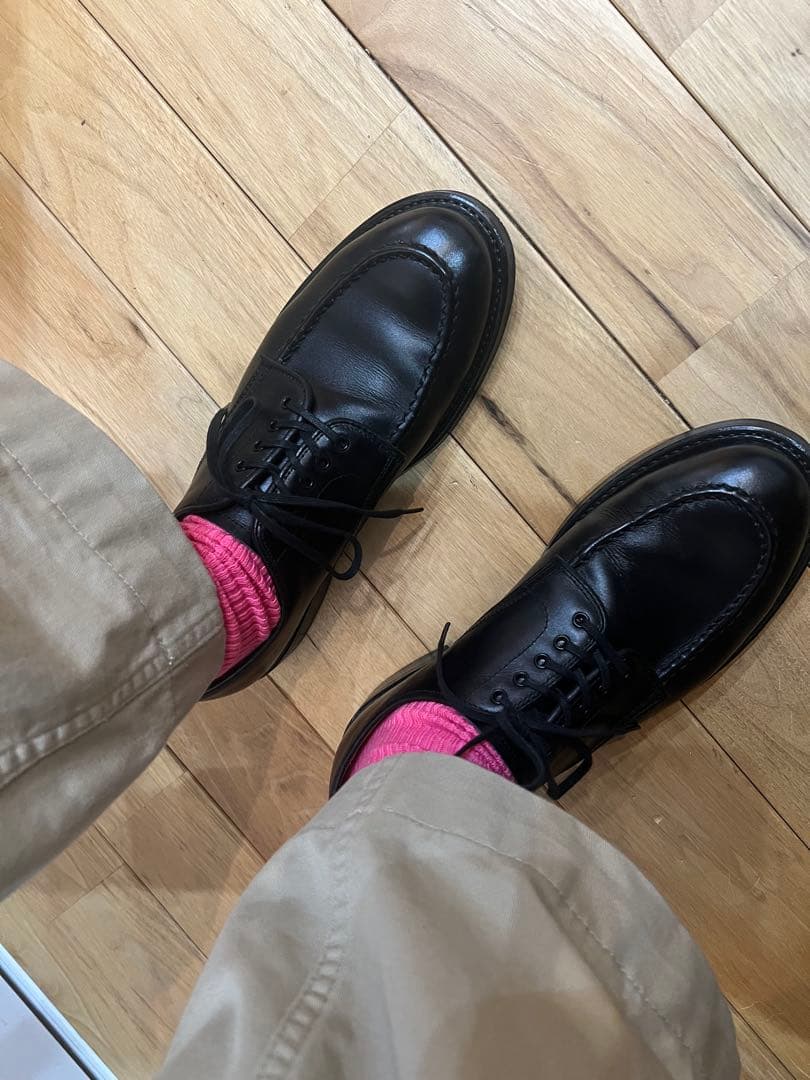 ウィールローブ、WHEELROVE黒 レザー シューズ25.5