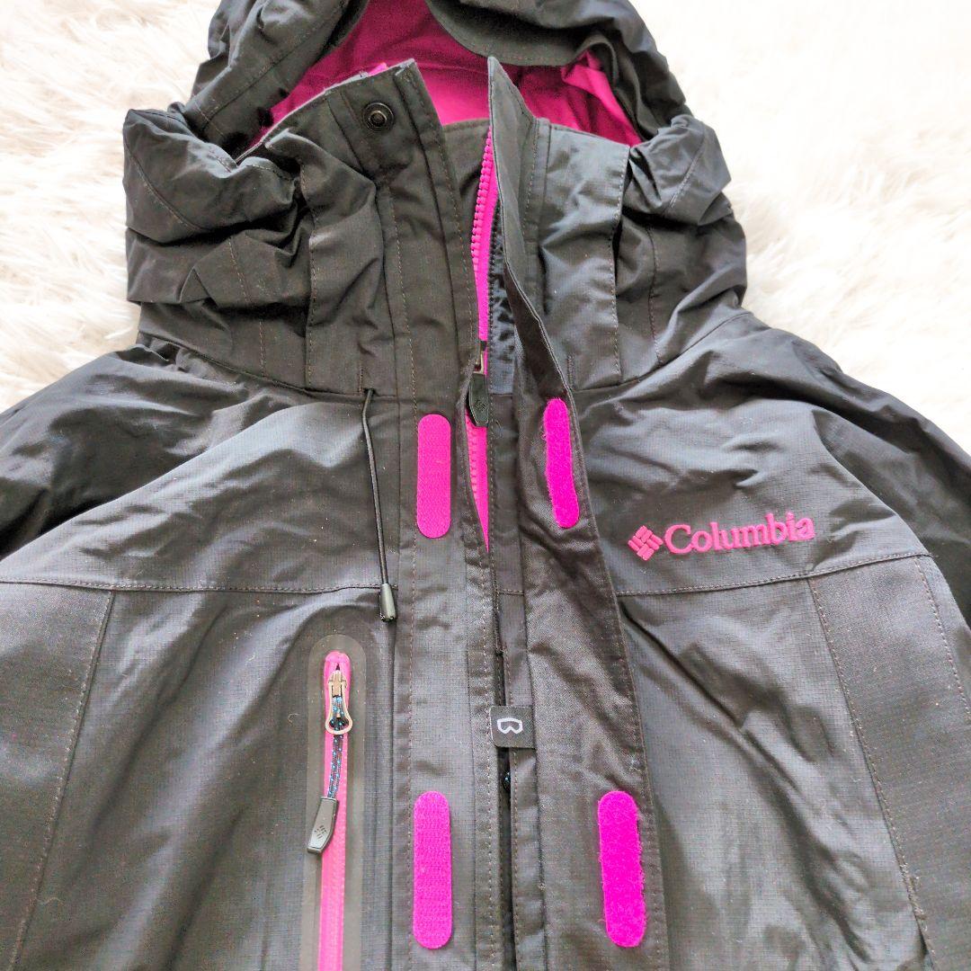 美品　コロンビア　スノボウエア　ジャケット　黒　ピンク　M　オムにテック6158