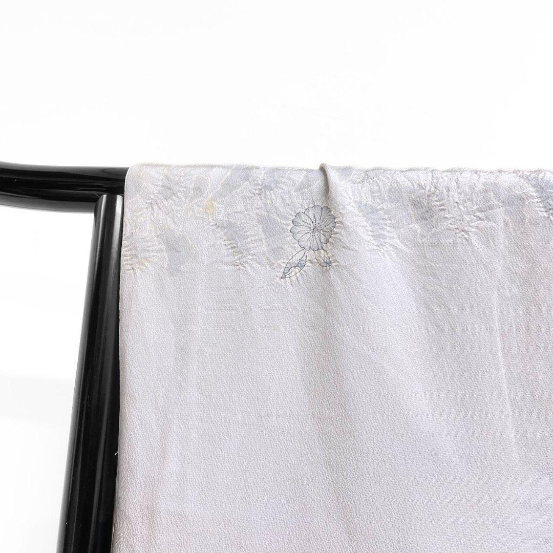 訪問着　作家もの　辻ヶ花　絞り　藤の花　淡色　着物　124b p ms