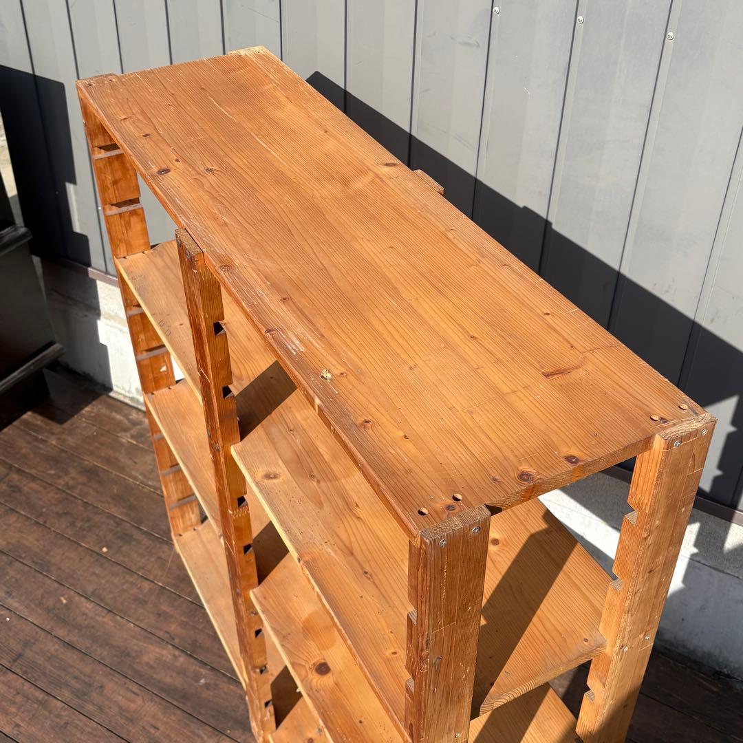 ヴィンテージ 木製シェルフ オープンラック 飾り棚 ディスプレイ棚 古家具 北欧