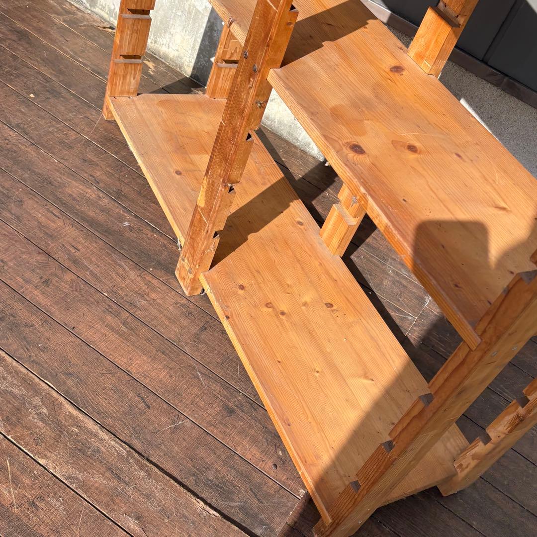 ヴィンテージ 木製シェルフ オープンラック 飾り棚 ディスプレイ棚 古家具 北欧