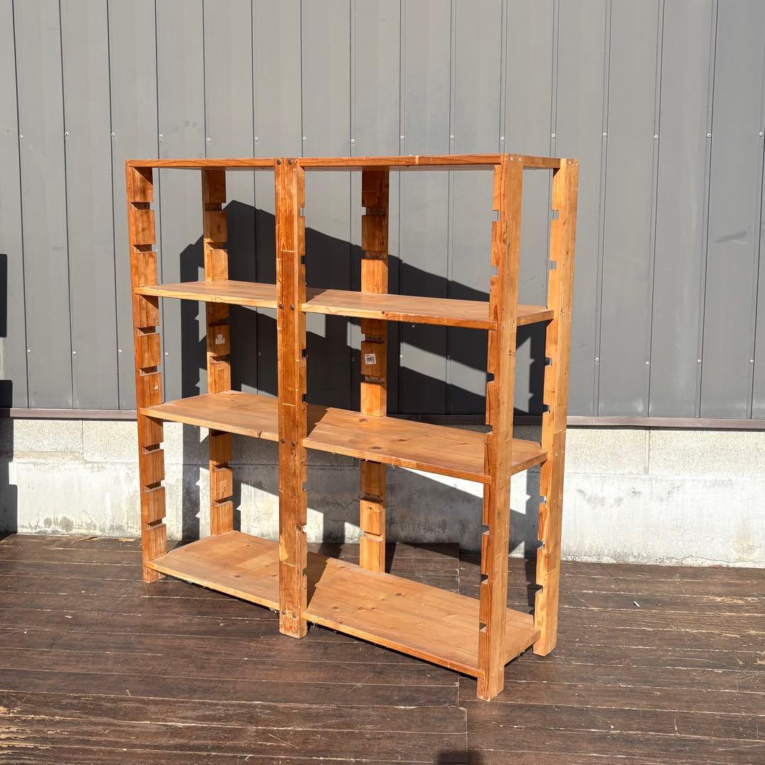 ヴィンテージ 木製シェルフ オープンラック 飾り棚 ディスプレイ棚 古家具 北欧