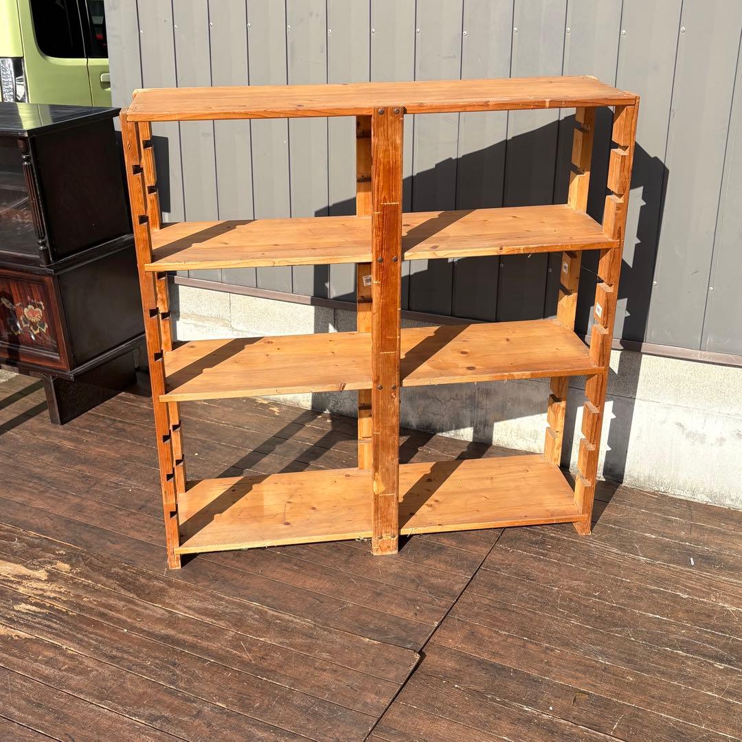 ヴィンテージ 木製シェルフ オープンラック 飾り棚 ディスプレイ棚 古家具 北欧