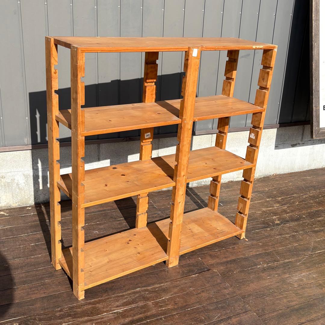 ヴィンテージ 木製シェルフ オープンラック 飾り棚 ディスプレイ棚 古家具 北欧