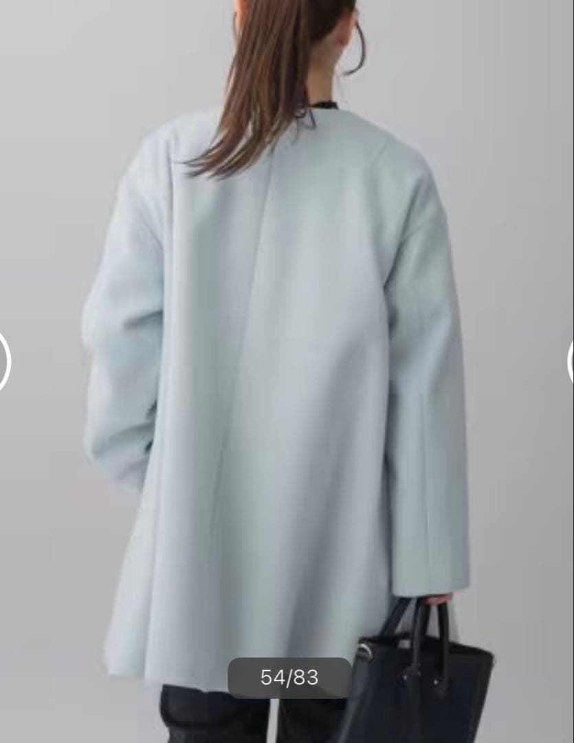 試着のみイエナ24aw シャルムビーバーAラインコート サックスブルー