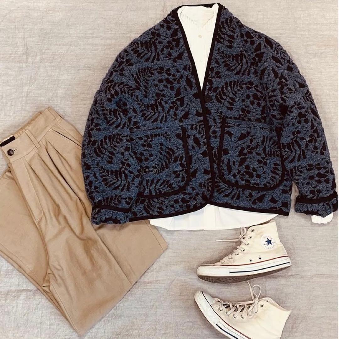 【Mzk】シップス　 ジャカードジャケット　レディース　五泉ニット　新品