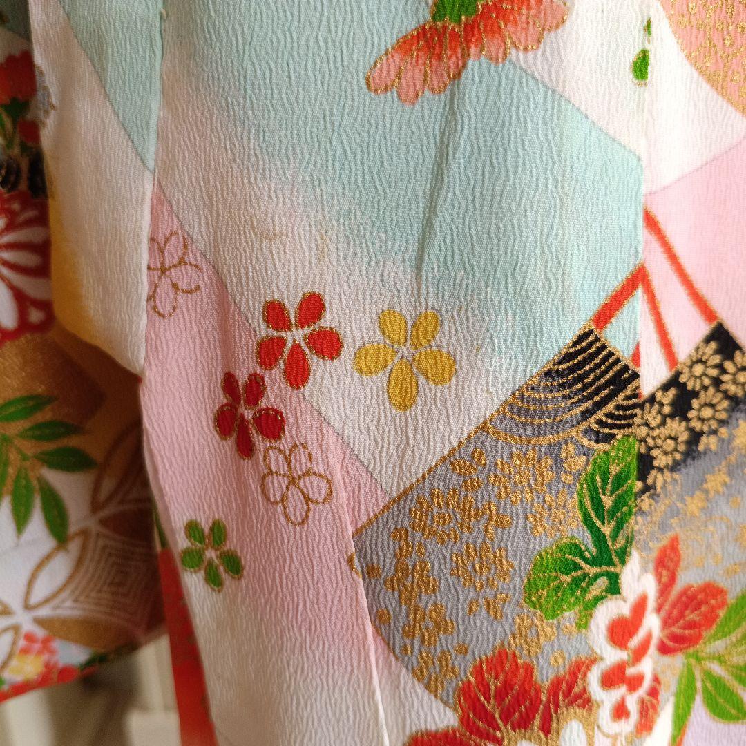 アンティーク白色系着物と作り帯