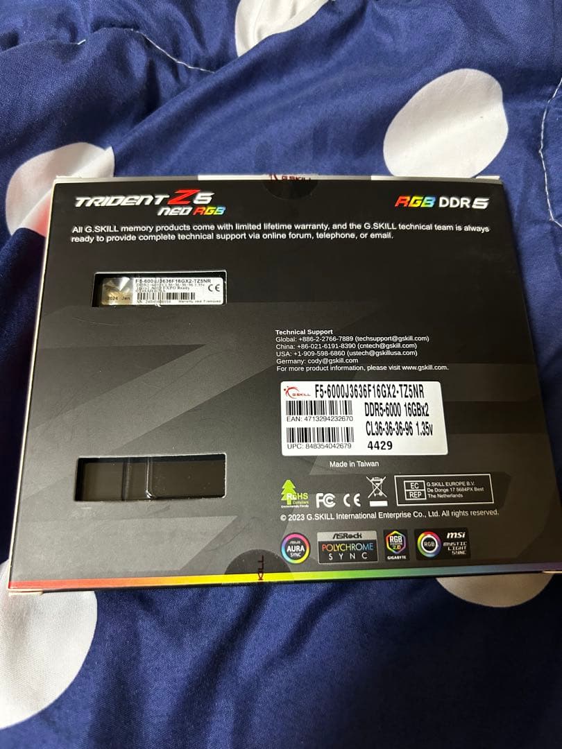 メモリー G.SKILL TRIDENT Z5NEO RGB 16GB DDR5 6000