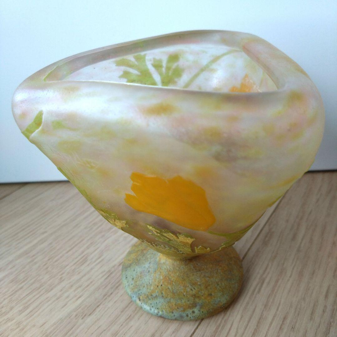 n*1様 ドーム　ヒナゲシ文花器 花器 箱付き　アールヌーボー　ドーム兄弟