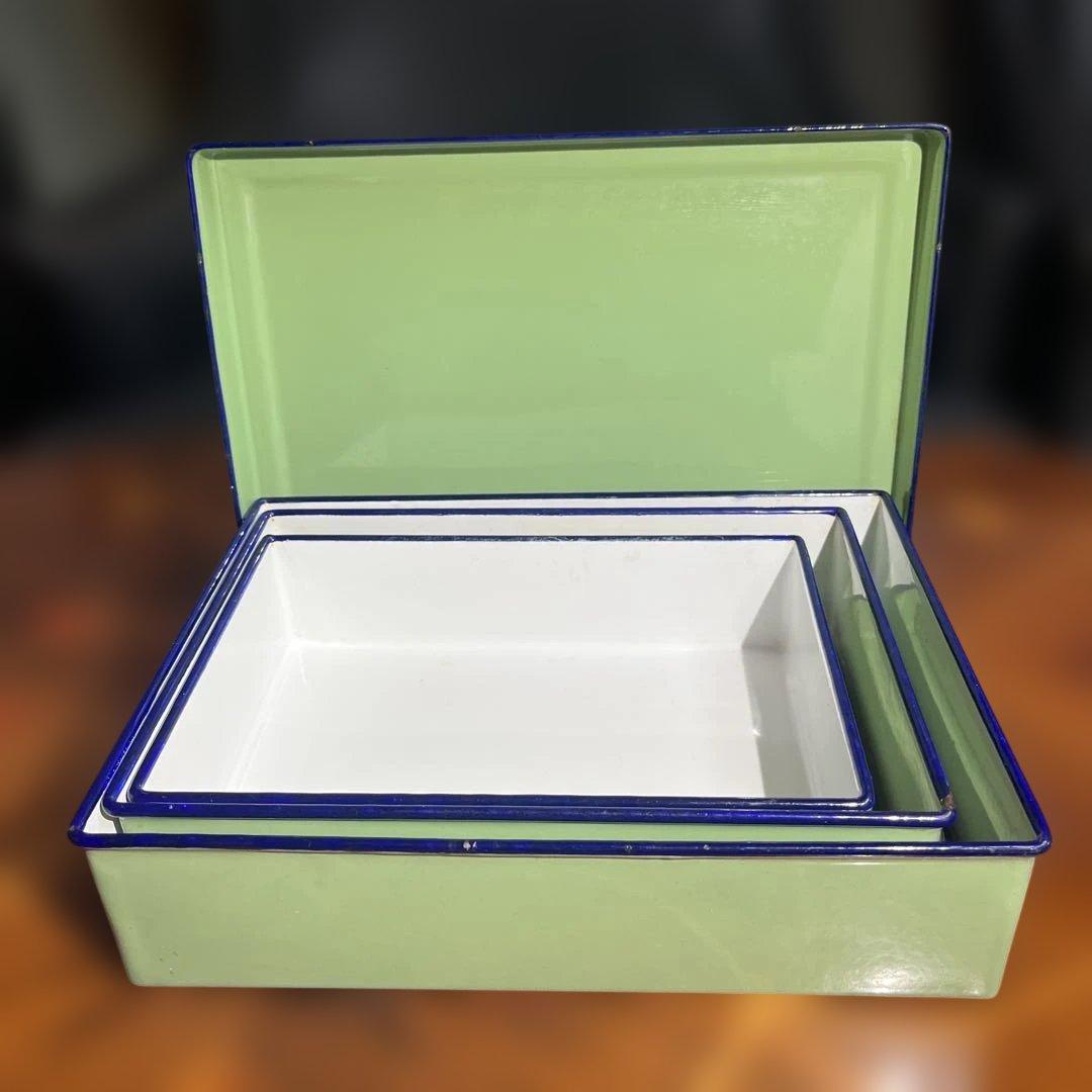 希少 昭和レトロ フジイホーロー 月兎印 バットボックス 大 中 小 3個セット