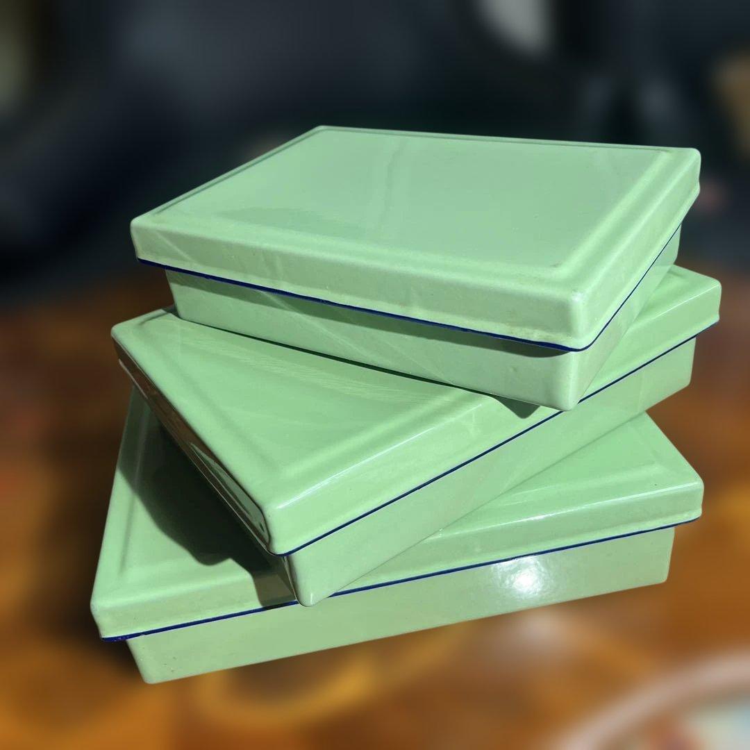 希少 昭和レトロ フジイホーロー 月兎印 バットボックス 大 中 小 3個セット