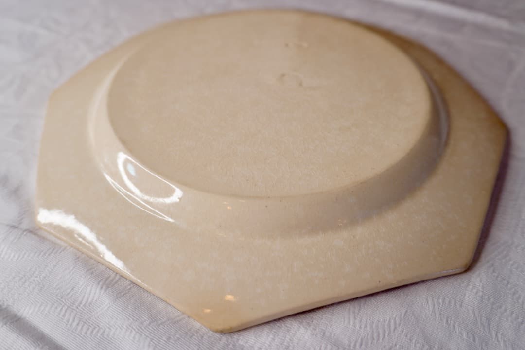 フランス アンティーク クレイユモントロー オクトゴナルプレート 陶器 平皿⑥