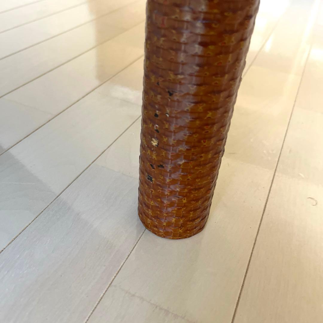 井上らんたい漆器 籃胎 丸脚応接台 茶 テーブル 定価25万円 伝統工芸