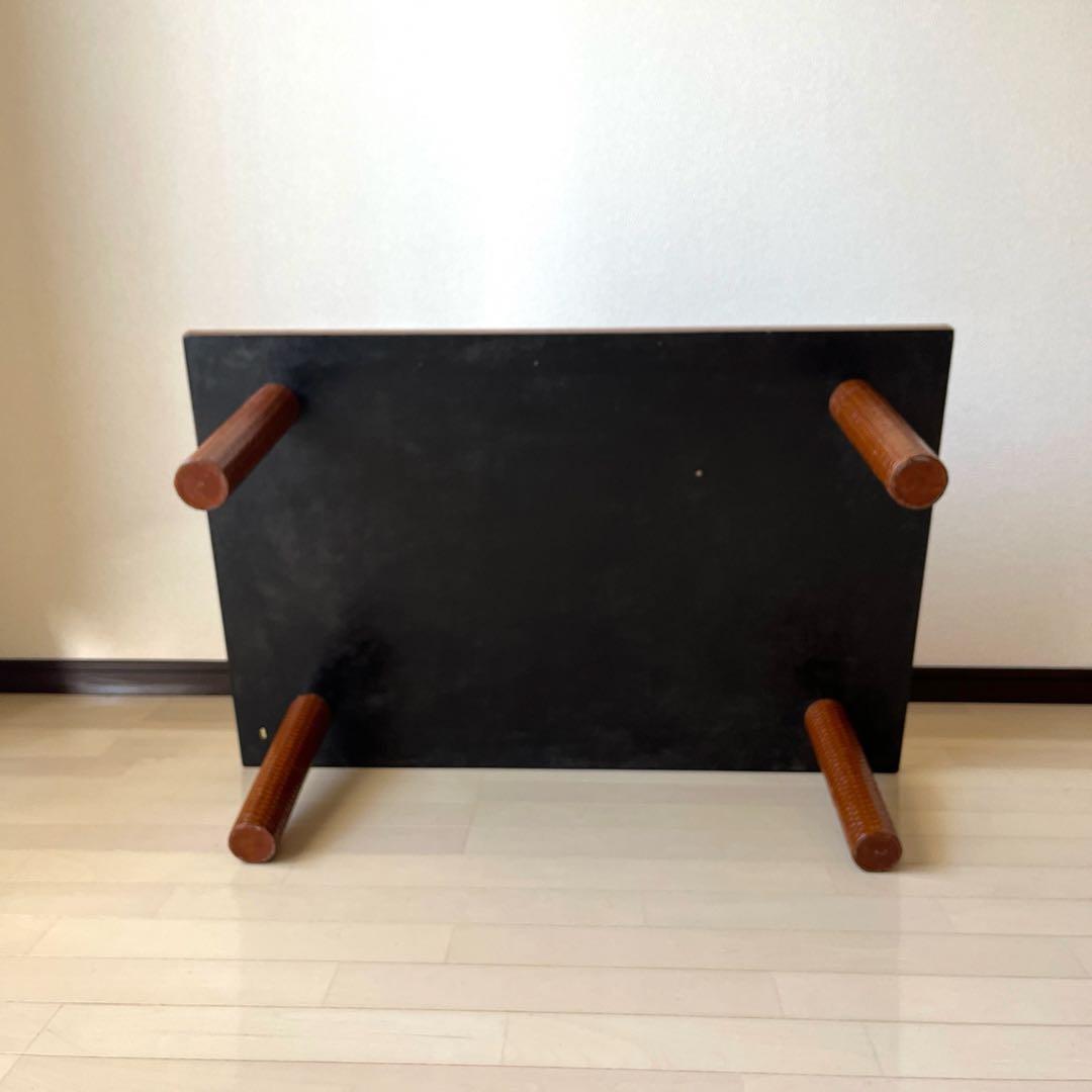 井上らんたい漆器 籃胎 丸脚応接台 茶 テーブル 定価25万円 伝統工芸