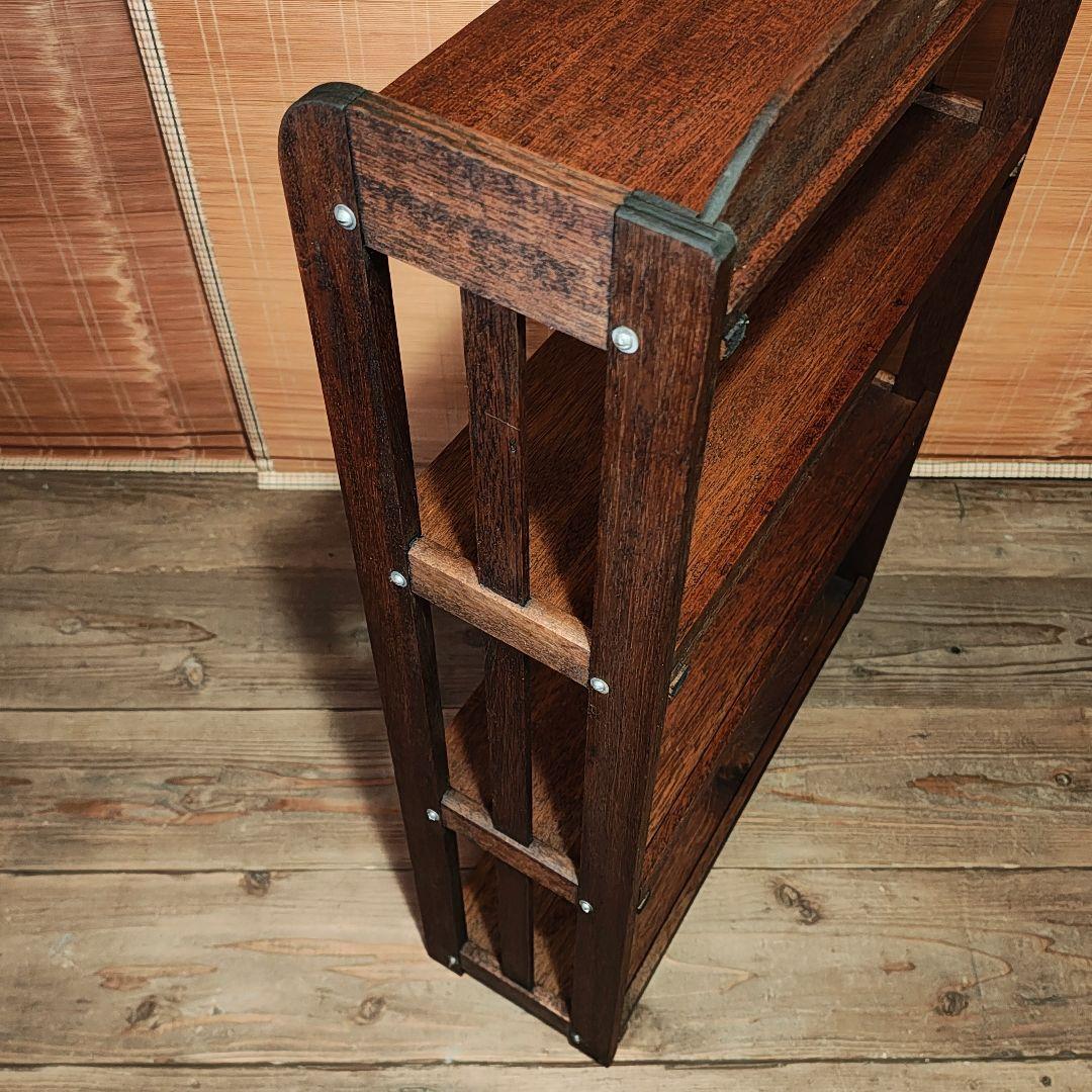 木製本棚4段　オープンラック　昭和レトロ　古家具