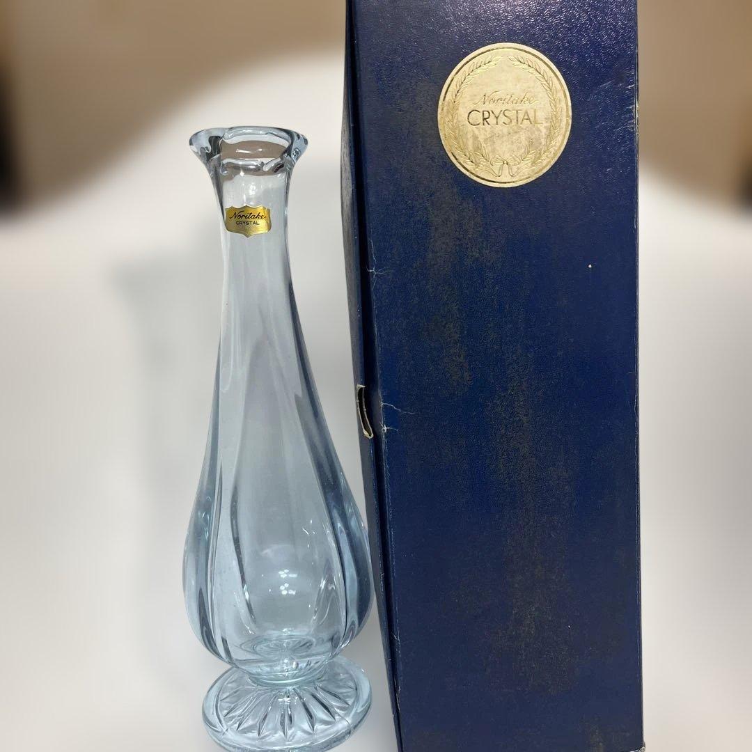 アレキサンドライト ノリタケクリスタル花瓶 ガラスの宝石 新品元箱 ヴィンテージ