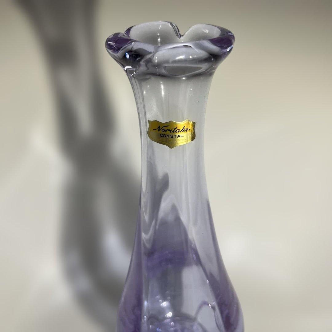アレキサンドライト ノリタケクリスタル花瓶 ガラスの宝石 新品元箱 ヴィンテージ