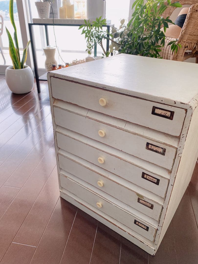 値下げ！【レトロ小引き出し シャビー風 5段】