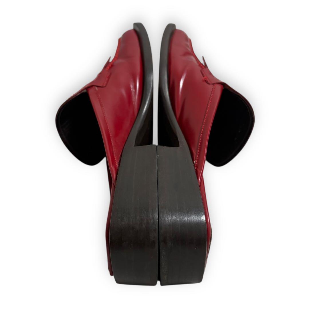 靴 99SS PRADA square toe leather mules red