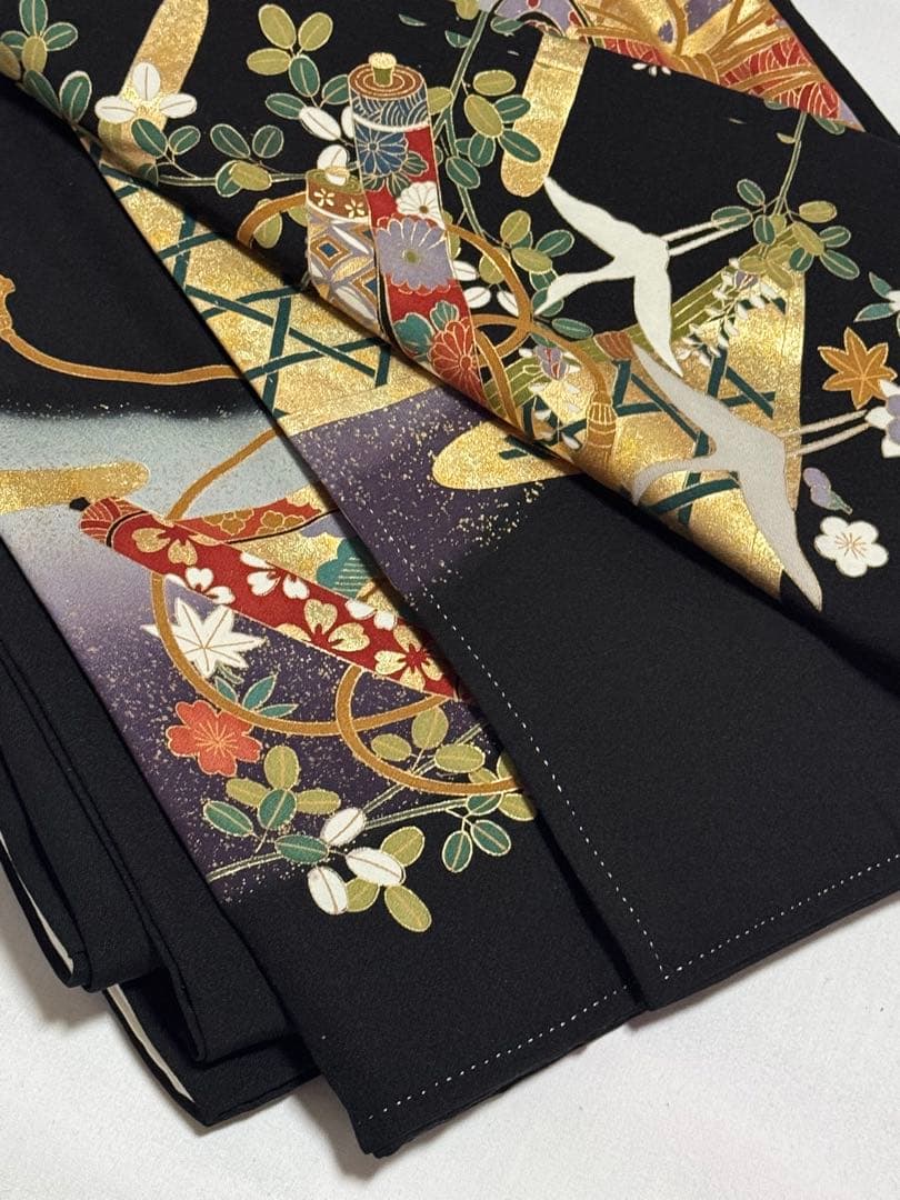 [ネピネピ] 黒留袖　正絹　比翼付き　紋入り　礼装　フォーマル　結婚式