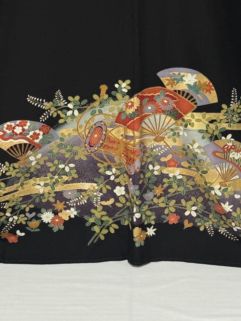 [ネピネピ] 黒留袖　正絹　比翼付き　紋入り　礼装　フォーマル　結婚式