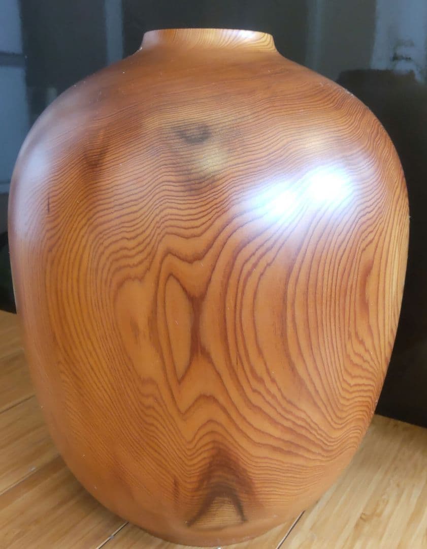 屋久杉　壺　花器　岳南英世作　美品