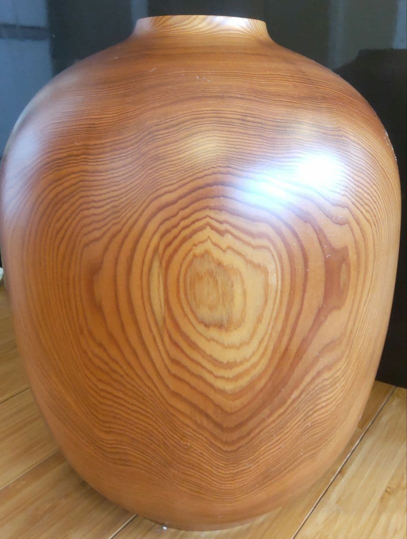 屋久杉　壺　花器　岳南英世作　美品