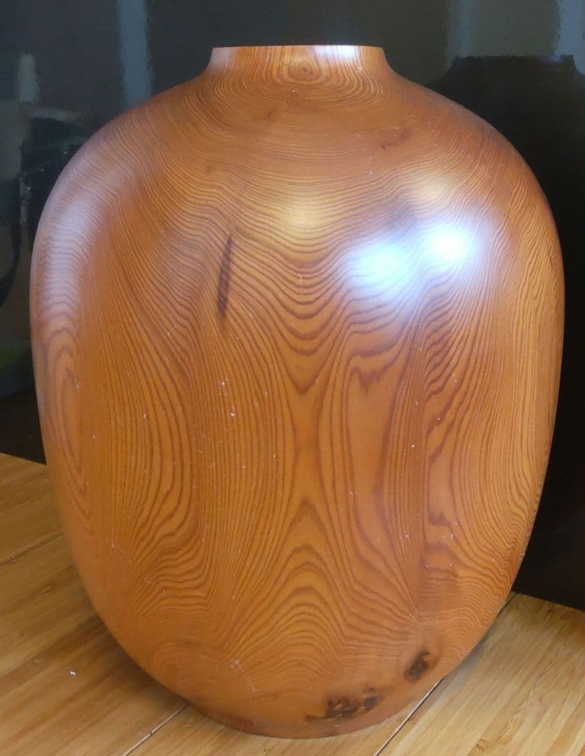 屋久杉　壺　花器　岳南英世作　美品