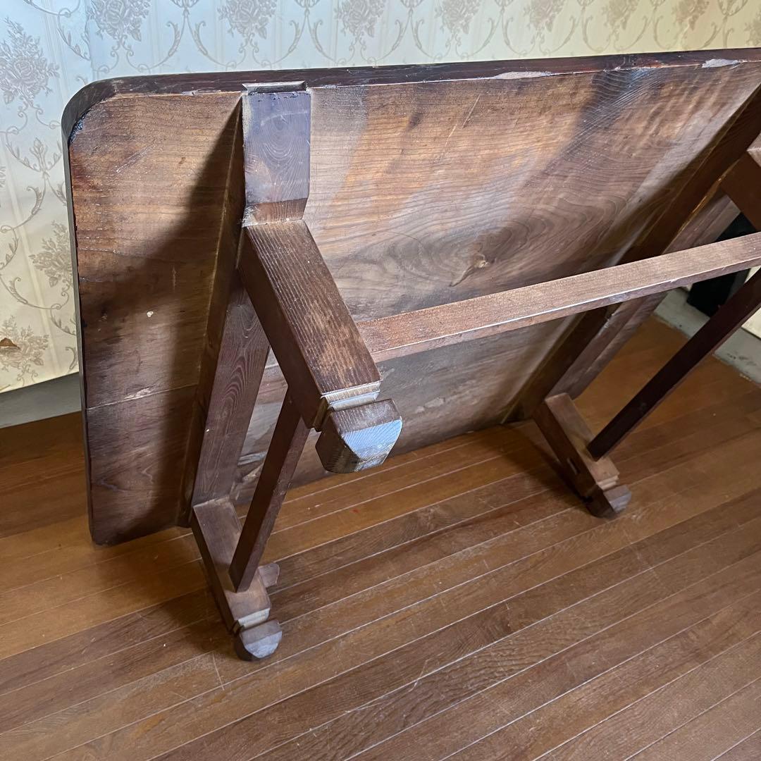 【アンティーク】木製 無垢 四角 座卓 文机 ローテーブル センターテーブル