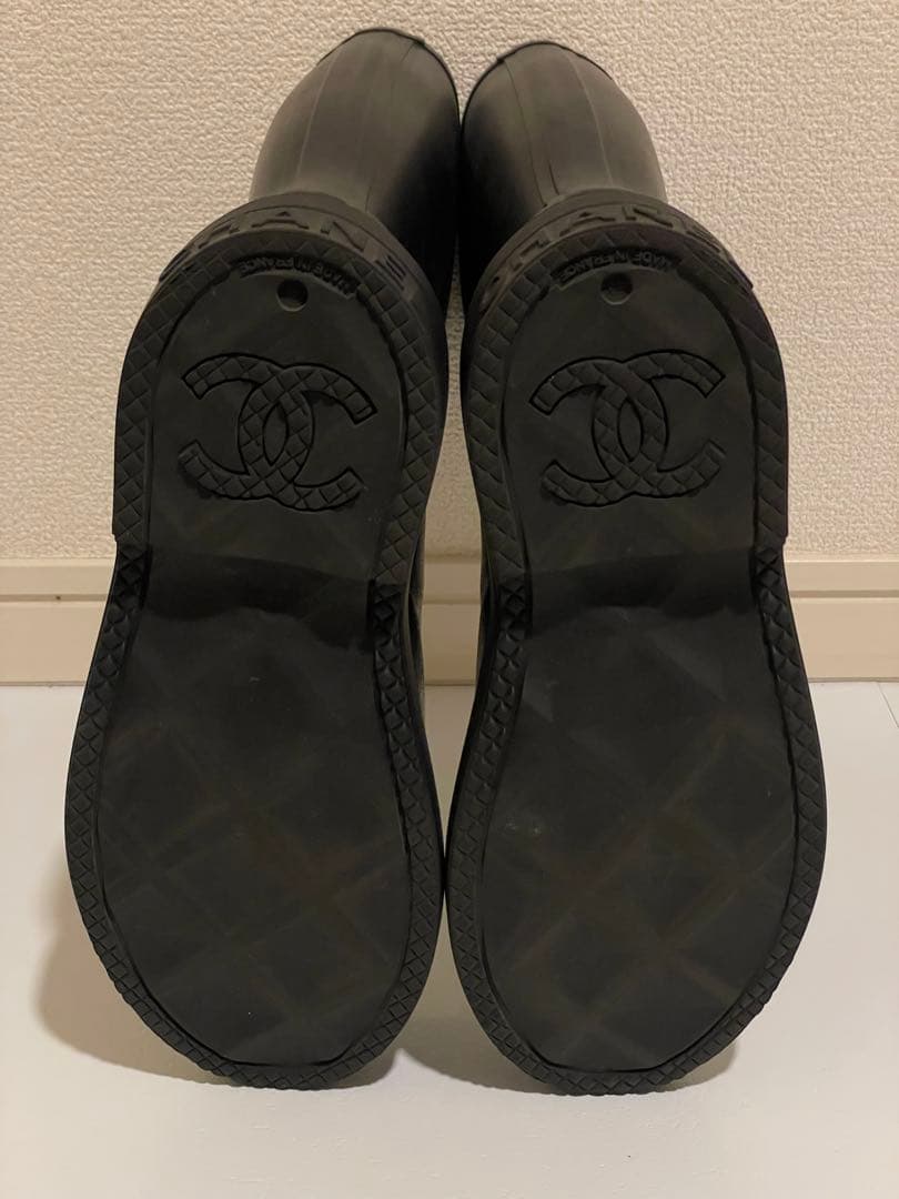 CHANEL シャネル レインブーツ ロングブーツ ブラック 41 正規品 箱付