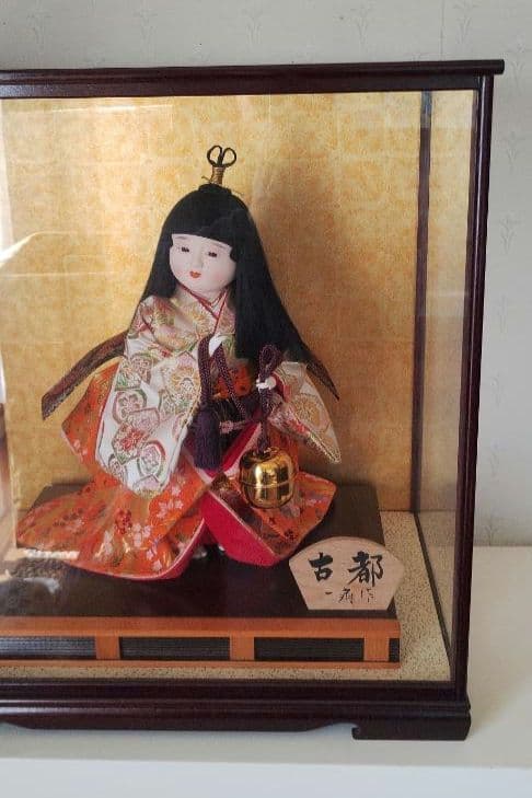 日本人形「古都」ガラスケース入り　　市松人形　わらべ人形　雛人形　12号