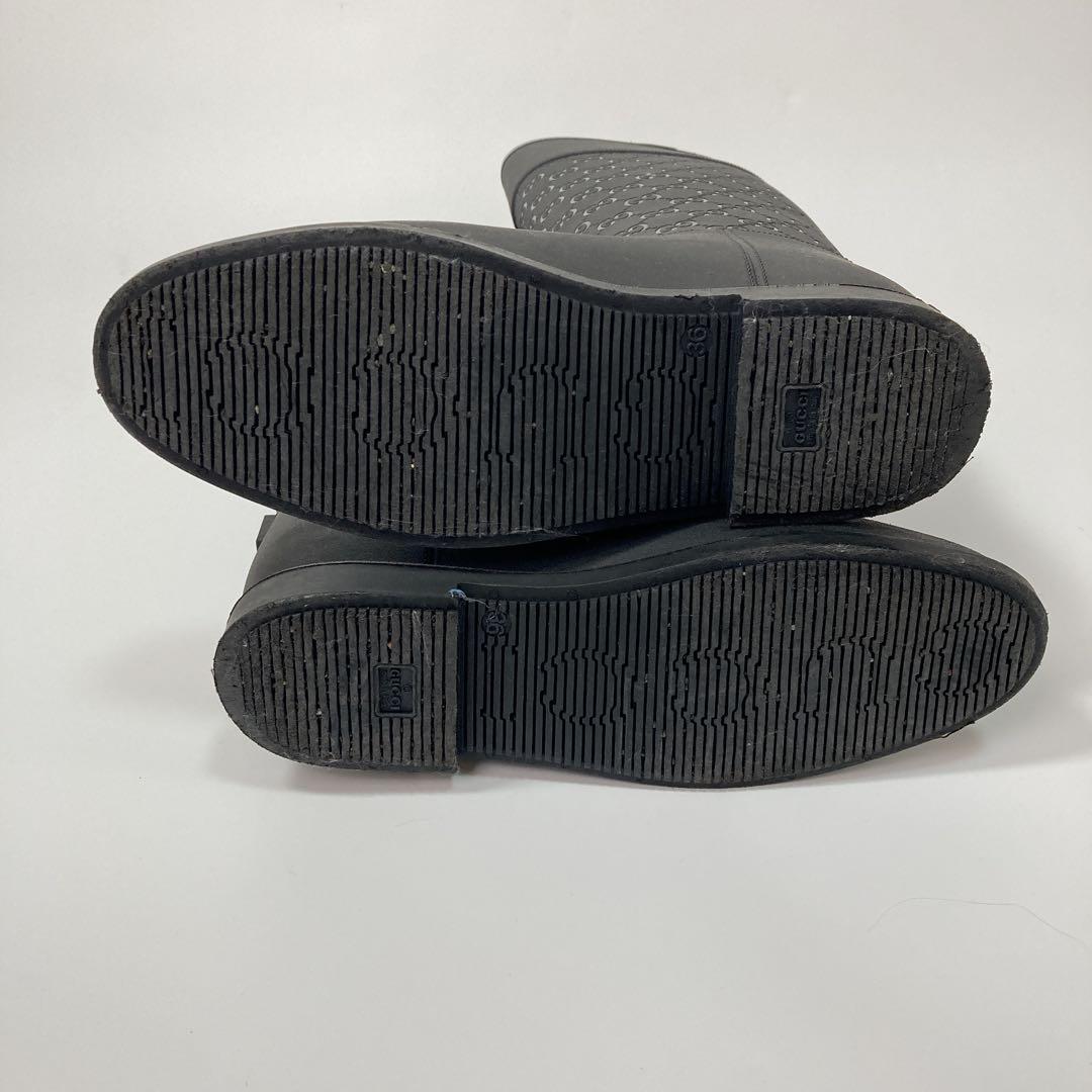 GUCCI グッチ レインブーツ GG柄 36 23cm ブラック