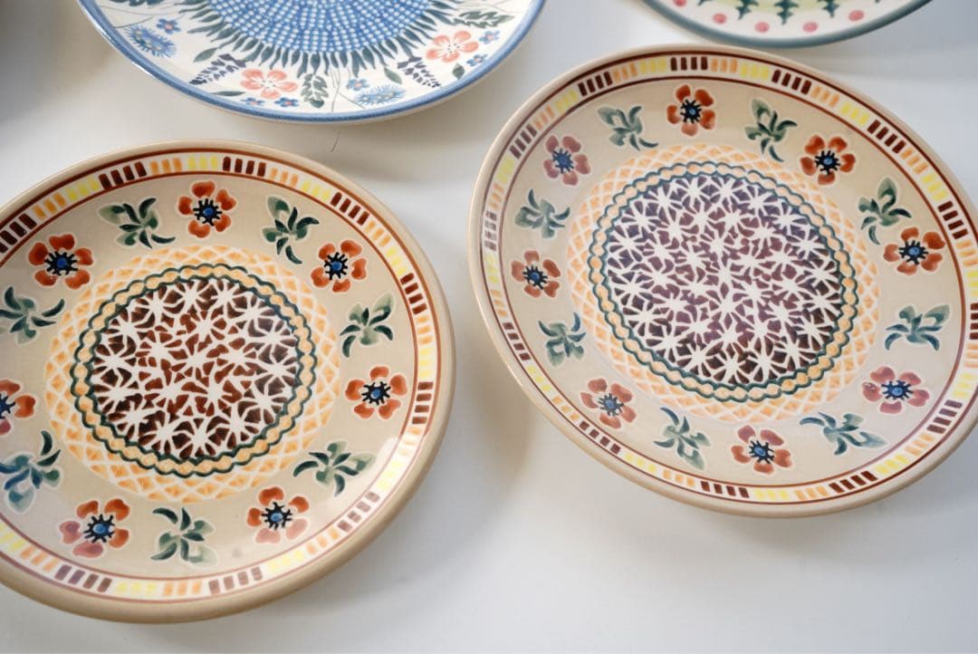 皿20cm5枚17cm1枚セット＊和洋お料理合わせやすいポーリッシュポタリー花柄