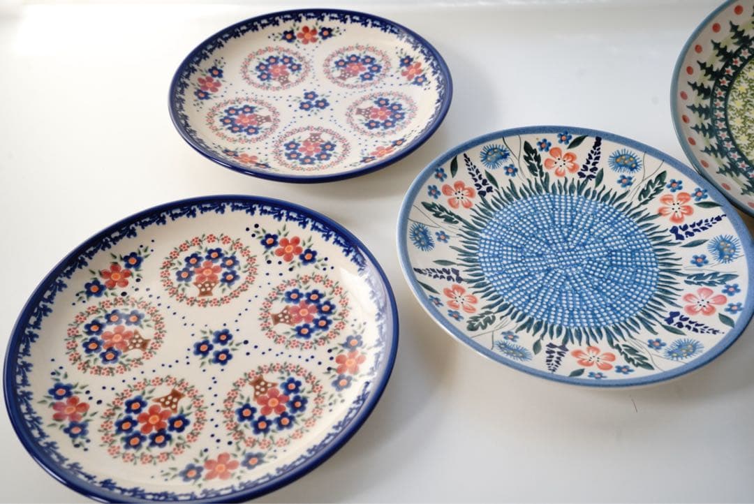 皿20cm5枚17cm1枚セット＊和洋お料理合わせやすいポーリッシュポタリー花柄