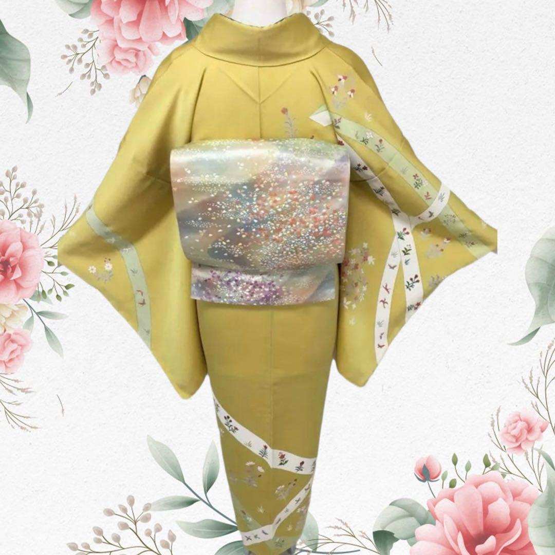 新春初売り価格❗️和装誌に載るような格別な【訪問着】未使用　手描き友禅・刺繍・金彩