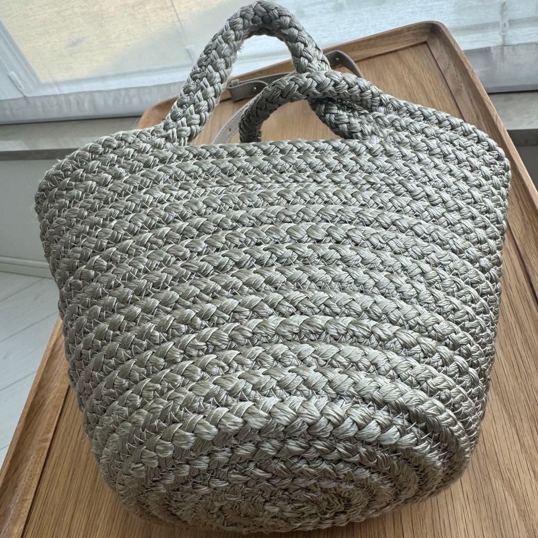 めめ　バレンシアガ　イビザ　ミニ　ベージュ　グレージュ　かごバッグ